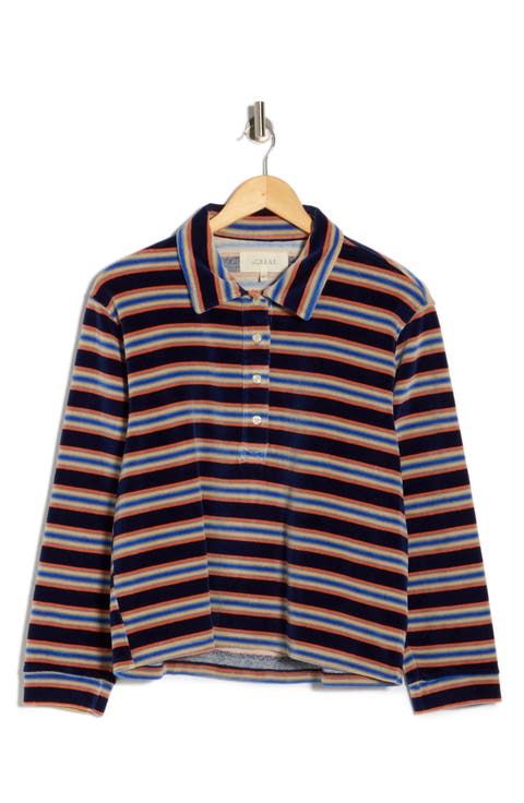 The Velour Rugby Crop Sweatshirt