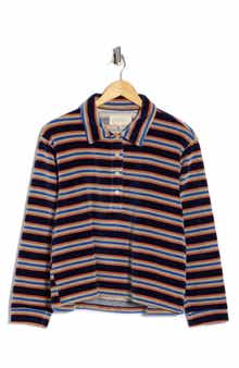 THE GREAT. The Velour Rugby Crop Sweatshirt