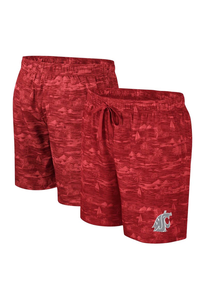 Men's Colosseum Crimson Washington State Cougars Ozark Swim Shorts, Main, color, Crimson