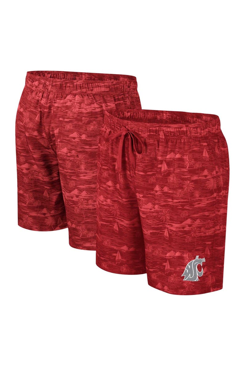 COLOSSEUM Men's Colosseum Crimson Washington State Cougars Ozark Swim Shorts, Main, color, Crimson
