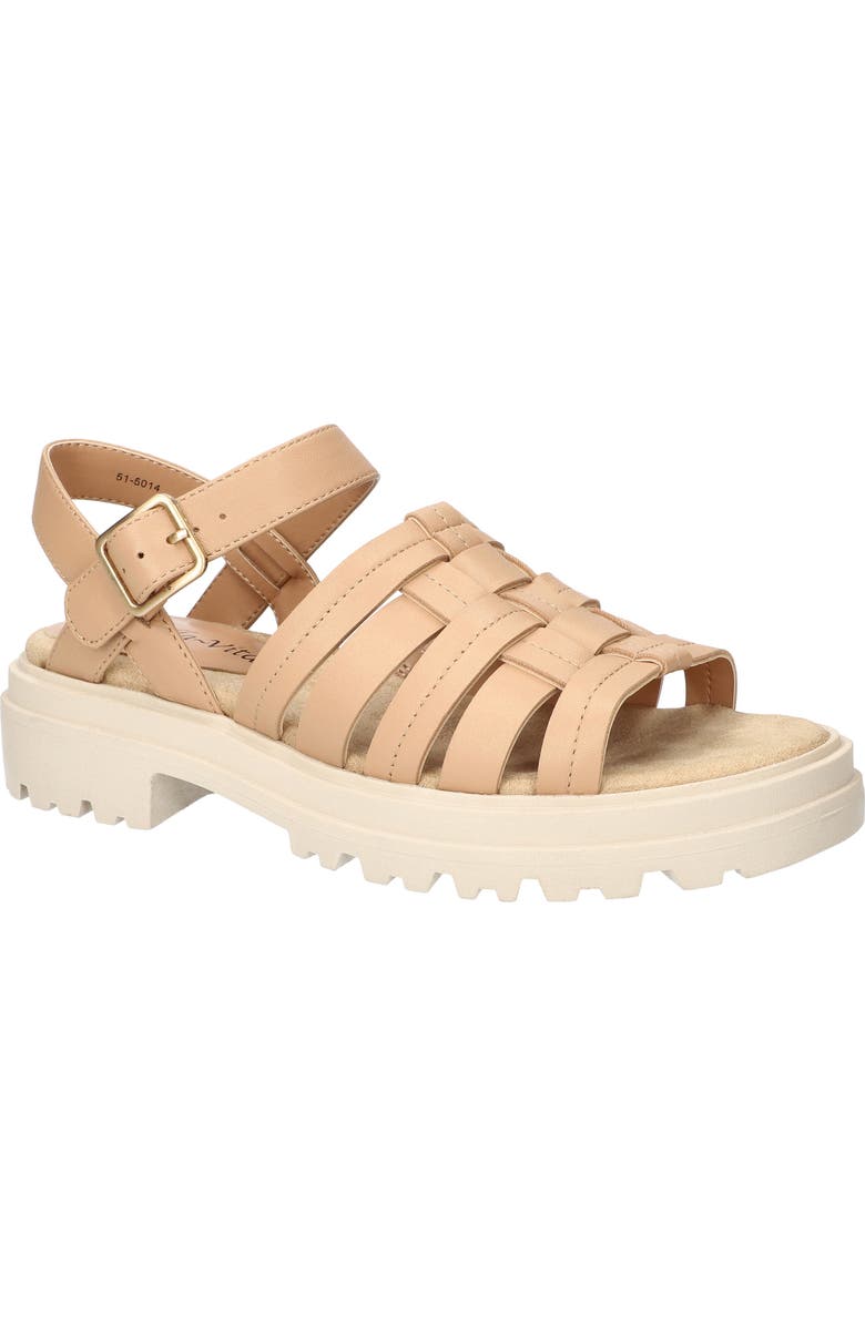 Bella Vita Loni Lug Sole Fisherman Sandal, Main, color, Natural Leather
