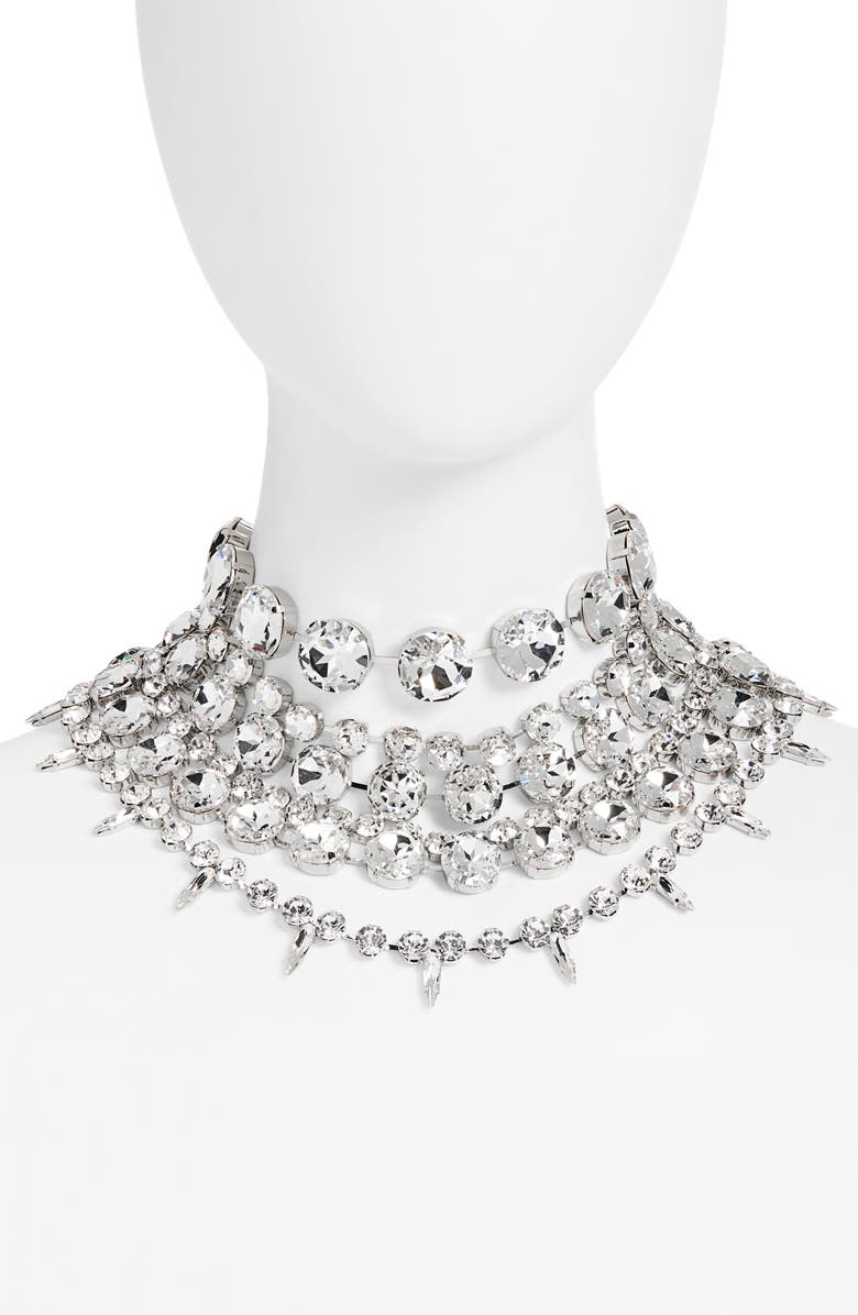 Area Crystal Layered Choker Necklace, Main, color, 