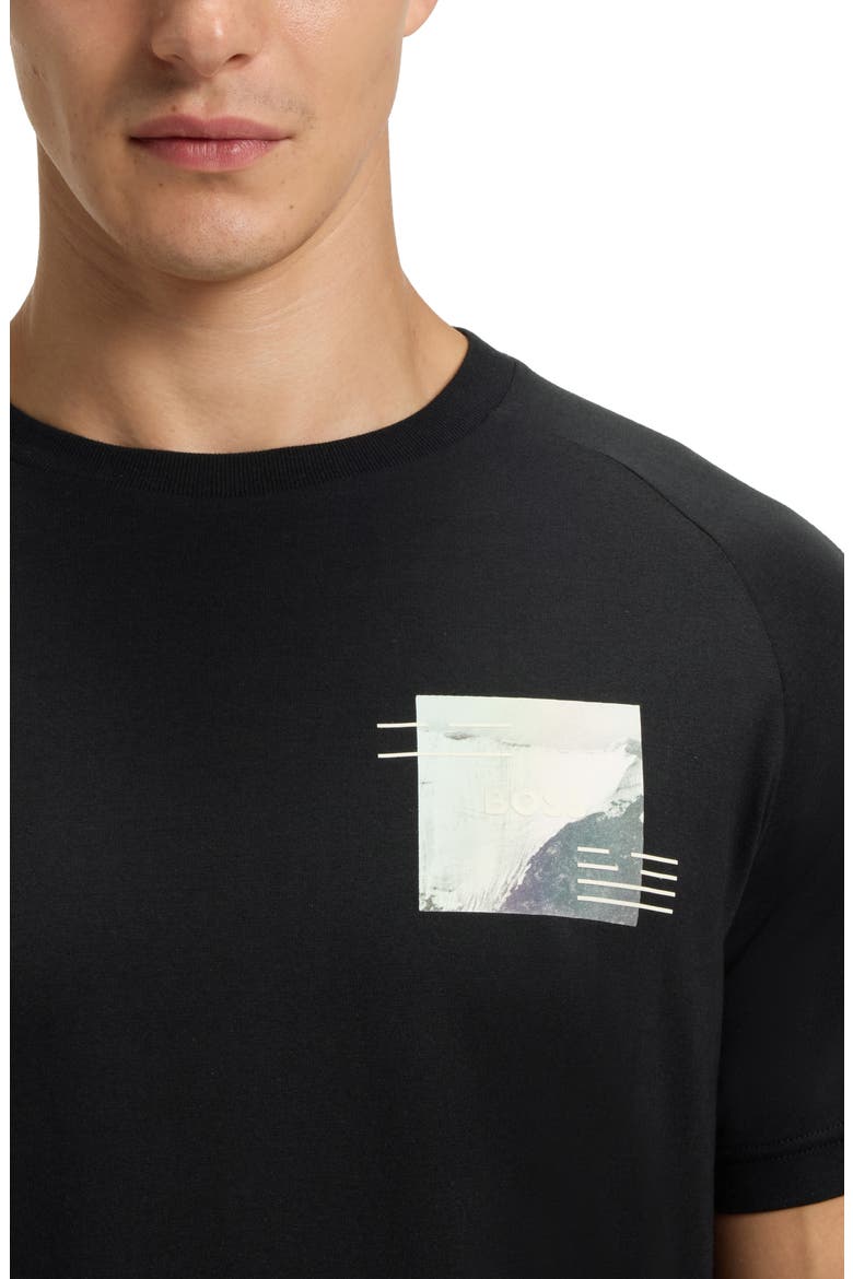 Stripe Zone Stretch Cotton Blend Graphic T-Shirt, Alternate, color, BLACK