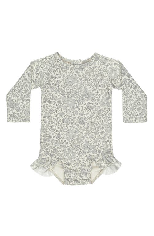 Quincy Mae Olivia One-piece Rashguard Swimsuit In Ivory