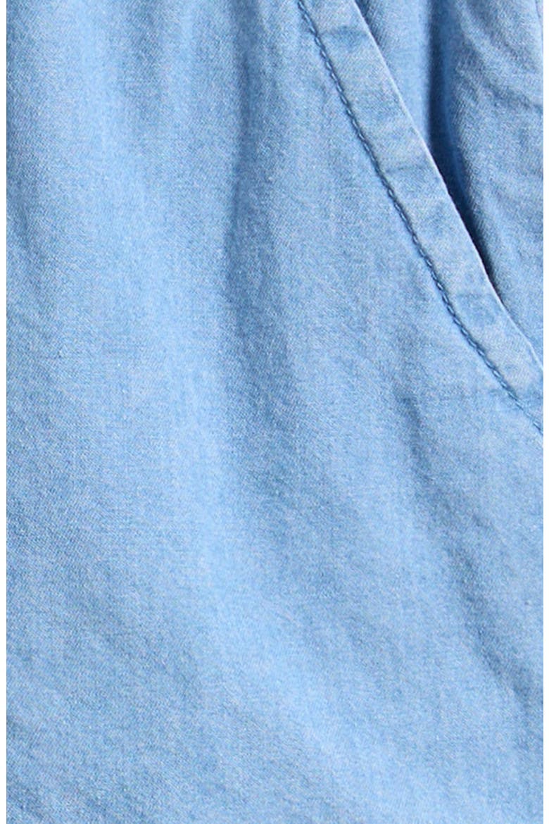 Kids' Scallop Chambray Shorts, Alternate, color, LIGHT BLUE DENIM