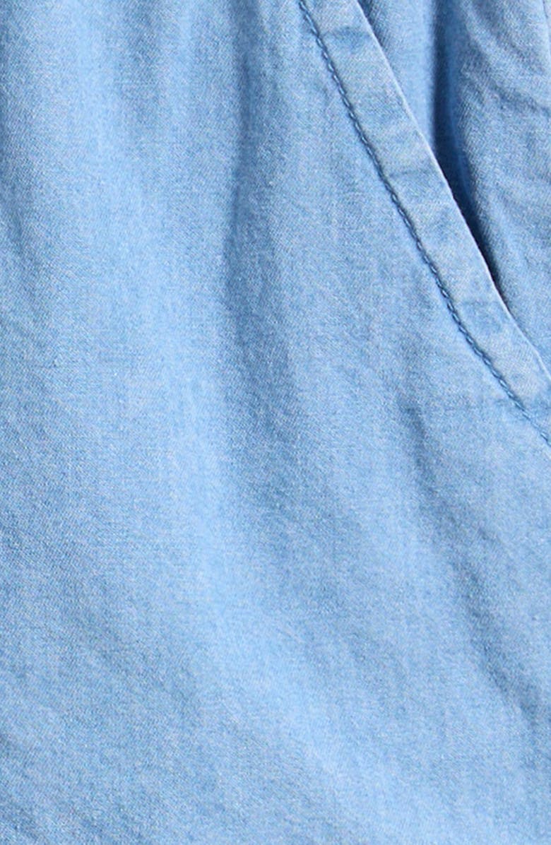 MILES THE LABEL Kids' Scallop Chambray Shorts, Alternate, color, Light Blue Denim