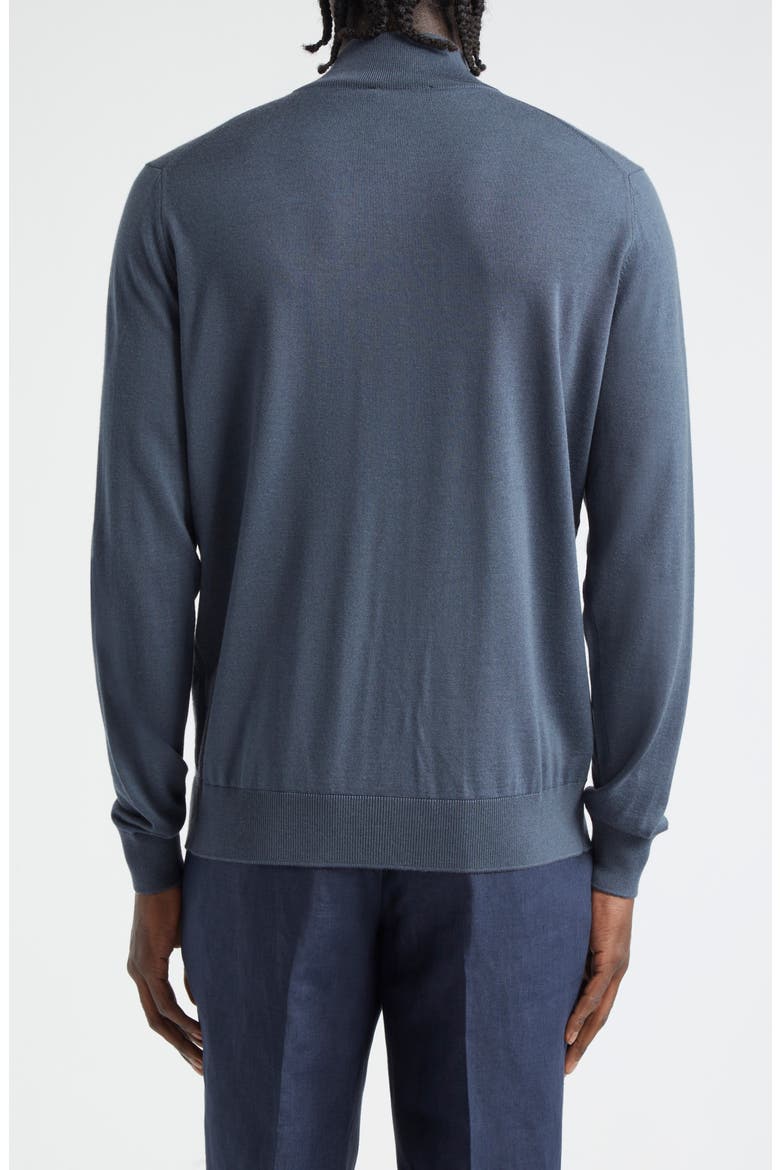 Mock Neck Zip Cardigan, Alternate, color, SLATE BLUE