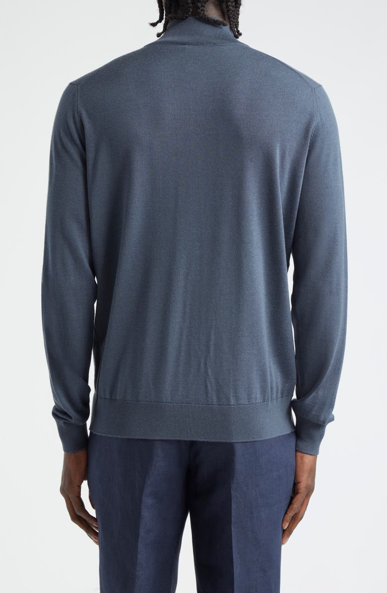 Thom Sweeney Mock Neck Zip Cardigan, Alternate, color, Slate Blue