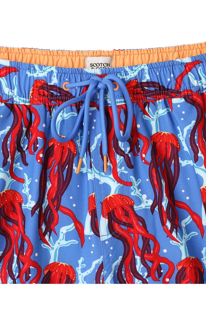 Scotch & Soda Under the Sea Swim Trunks, Alternate, color, Palace Blue