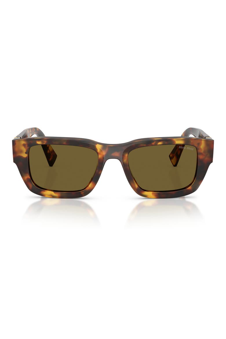 53mm Square Sunglasses, Main, color, HONEY HAVANA / DARK BROWN