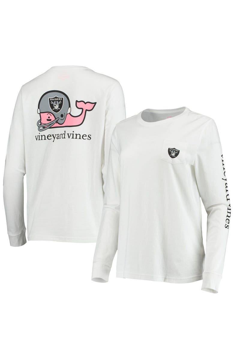 vineyard vines Women's Vineyard Vines White Las Vegas Raiders Helmet Long Sleeve T-Shirt, Main, color, White