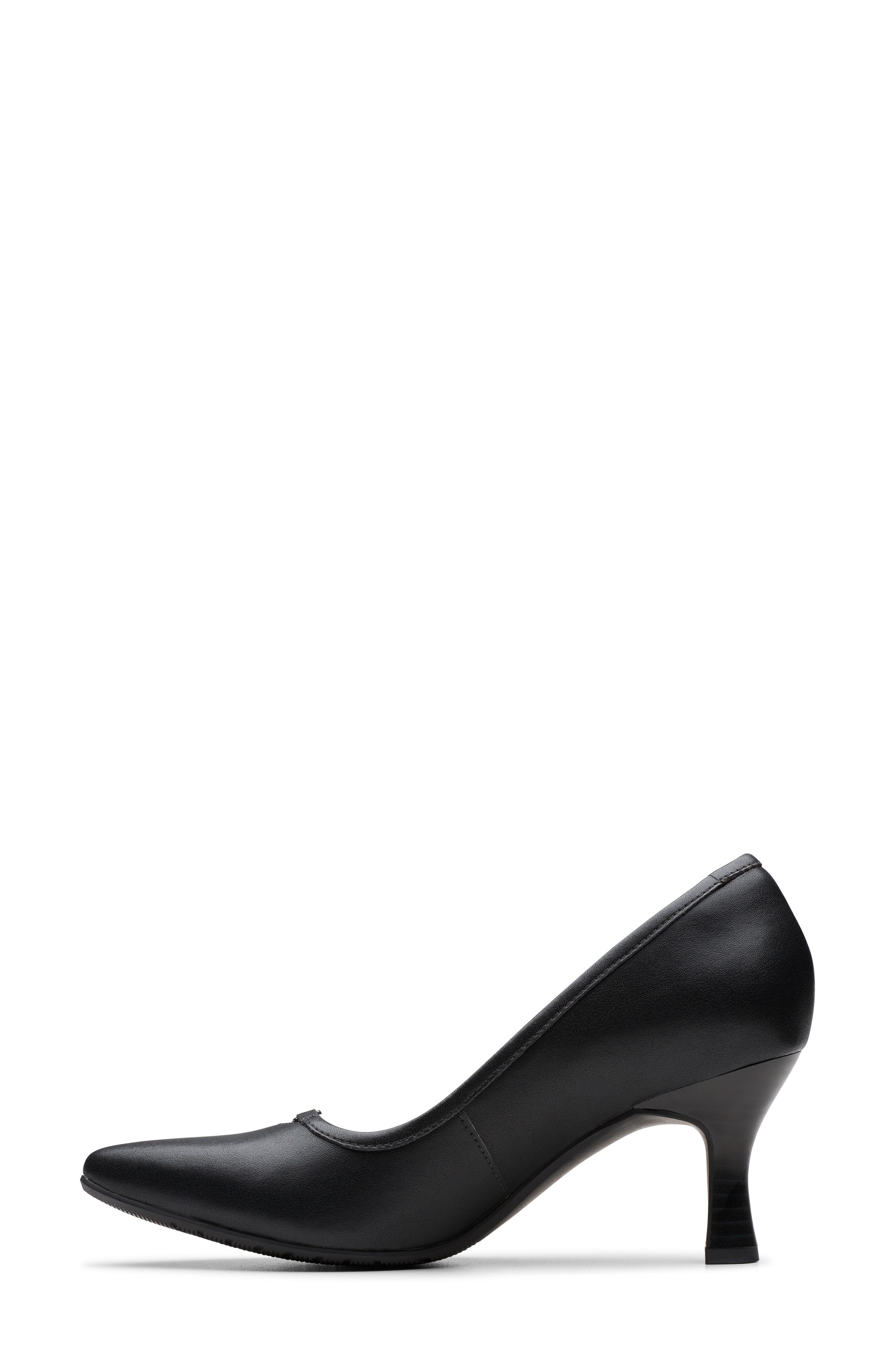 Clarks<sup>®</sup> Kataleyna West Pump - Wide Width Available, Alternate, color, Black Leather