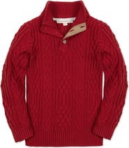 Hope & Henry Kids' Organic Mock Neck Cable Sweater
