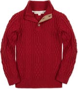 Hope & Henry Kids' Organic Mock Neck Cable Sweater