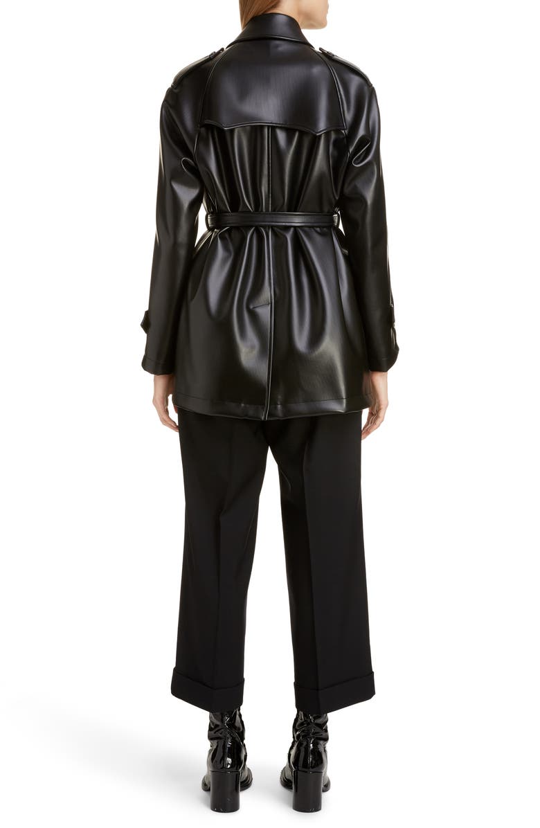 Maison Margiela Short Faux Leather Trench Coat, Alternate, color,