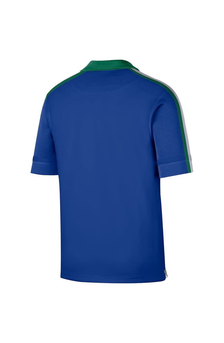 Nike Men's Nike Blue/Green Dallas Mavericks 2021/22 City Edition Therma Flex Showtime Short Sleeve Full-Snap Collar Jacket, Alternate, color,