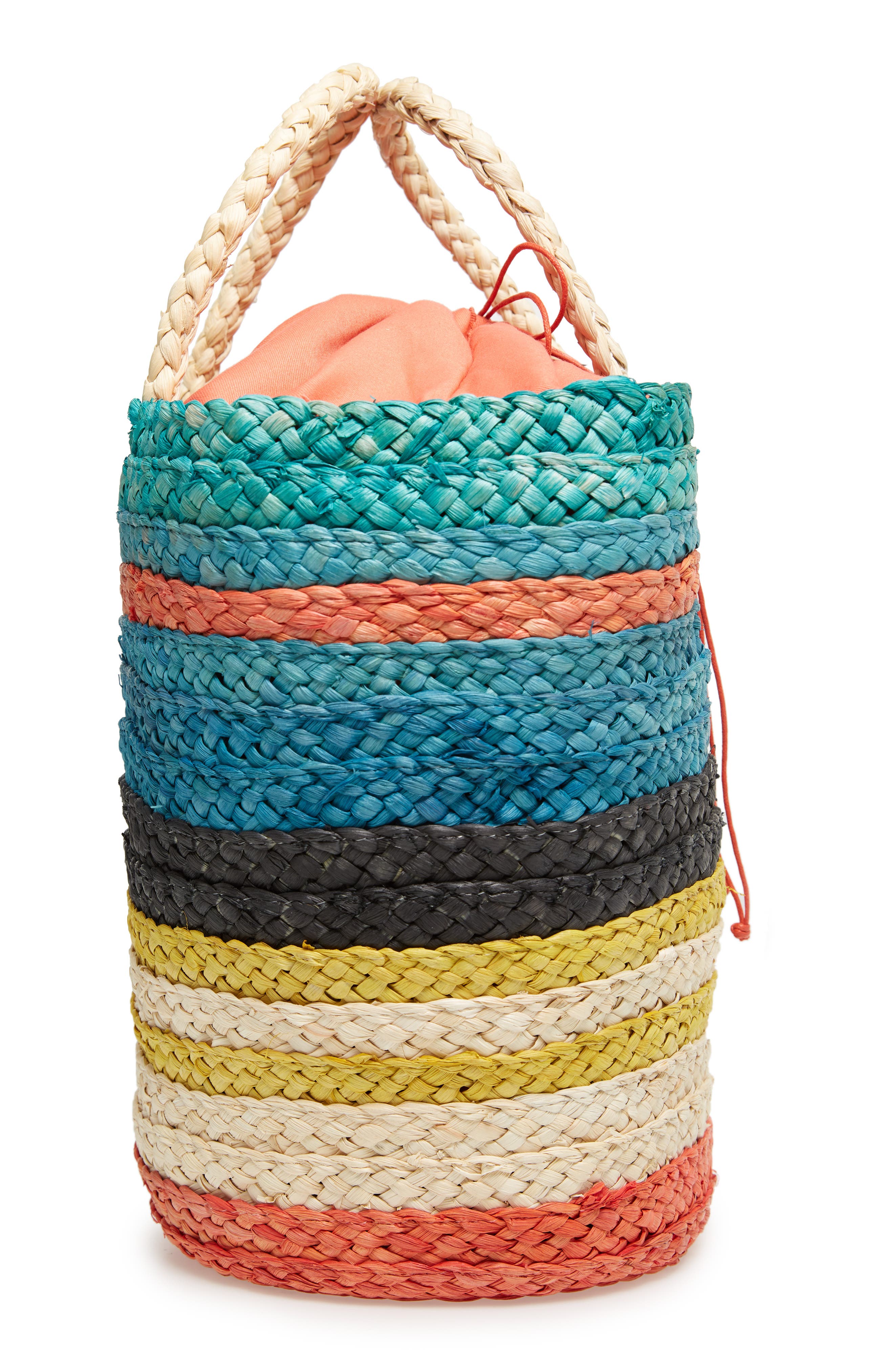 Nordstrom Stripe Woven Cornhusk Tote, Alternate, color, 