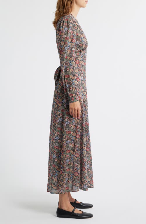Doen Dôen Charleston Floral Long Sleeve Cotton Maxi Dress In Multi