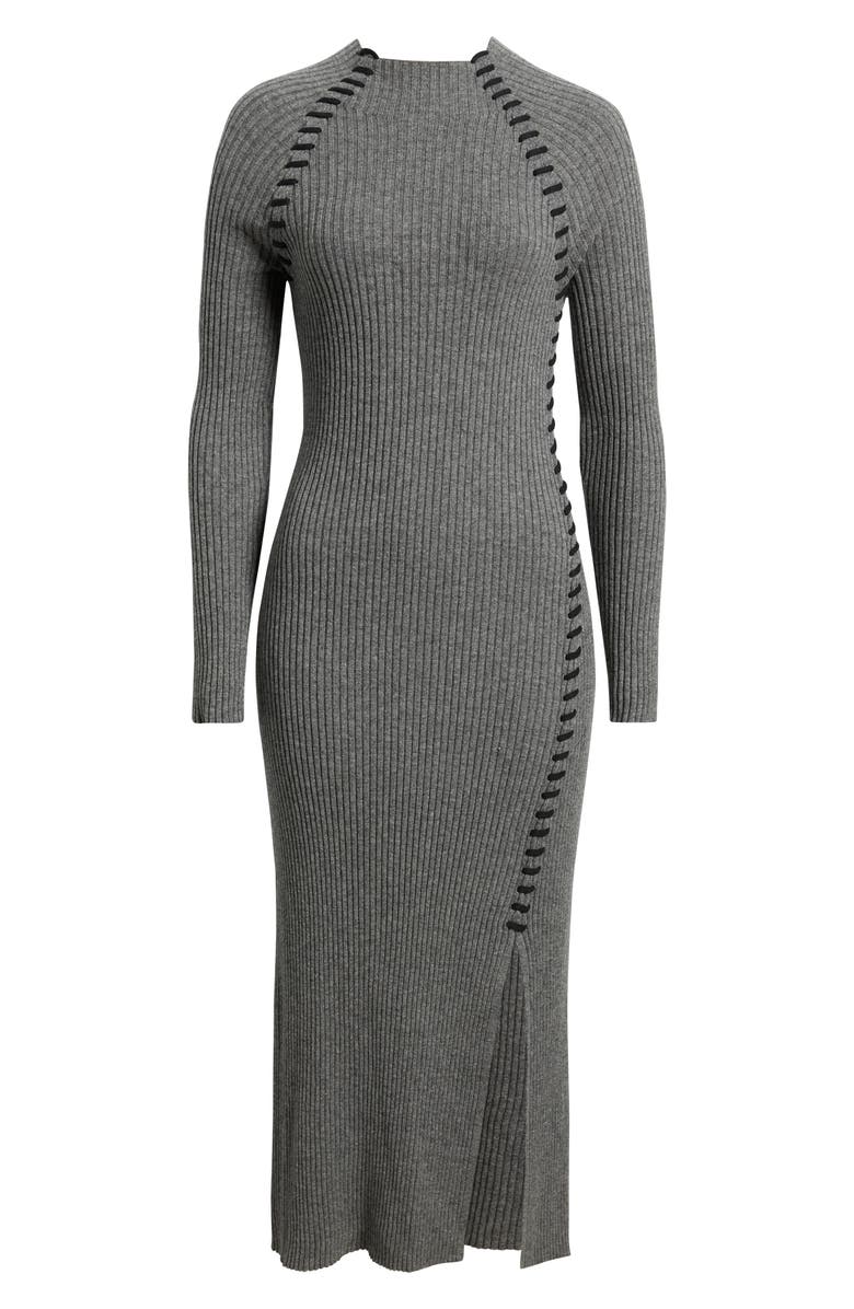 Rails Imara Long Sleeve Rib Wool Blend Sweater Dress, Alternate, color, Charcoal