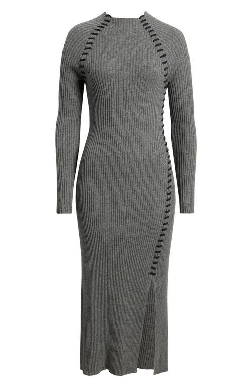 Rails Imara Long Sleeve Rib Wool Blend Sweater Dress In Gray