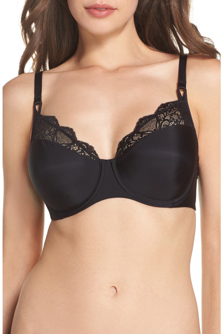 Lace Impression Underwire Bra, Main, color, BLACK
