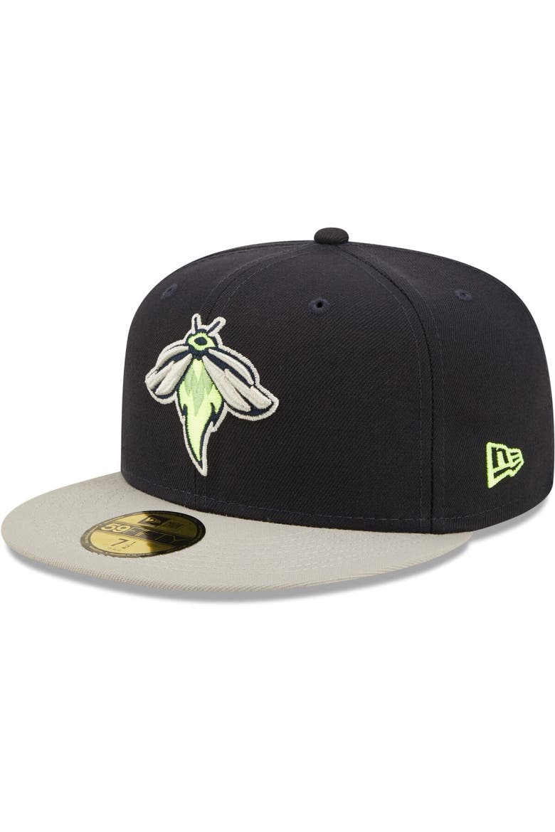 Men's New Era Navy Columbia Fireflies Authentic Collection Road 59FIFTY Fitted Hat, Alternate, color, Navy