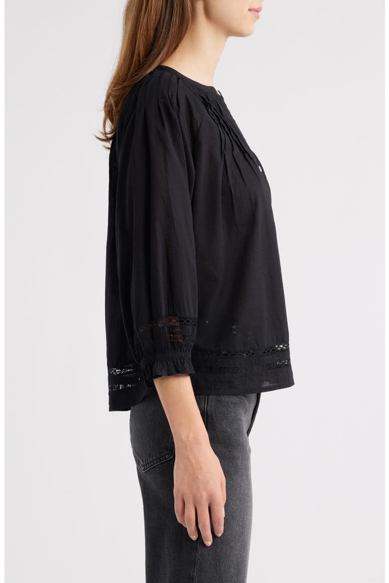 Lilah Button-Up Top, Alternate, color, BLACK