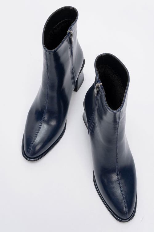 Prologue Shoes Maura Block Heel Boot In Blue
