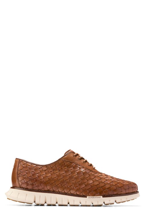 Cole Haan Zerøgrand Remastered Woven Oxford In British Tan/dark Natural