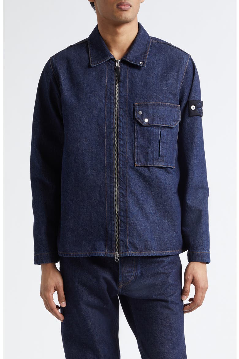 Denim Zip Jacket, Main, color, BLUE RINSE