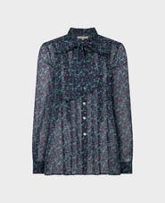 Really Wild Clothing Silk Frill Tie Neck Blouse