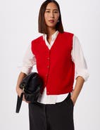 Whistles V-Neck Button Front Knit Tank