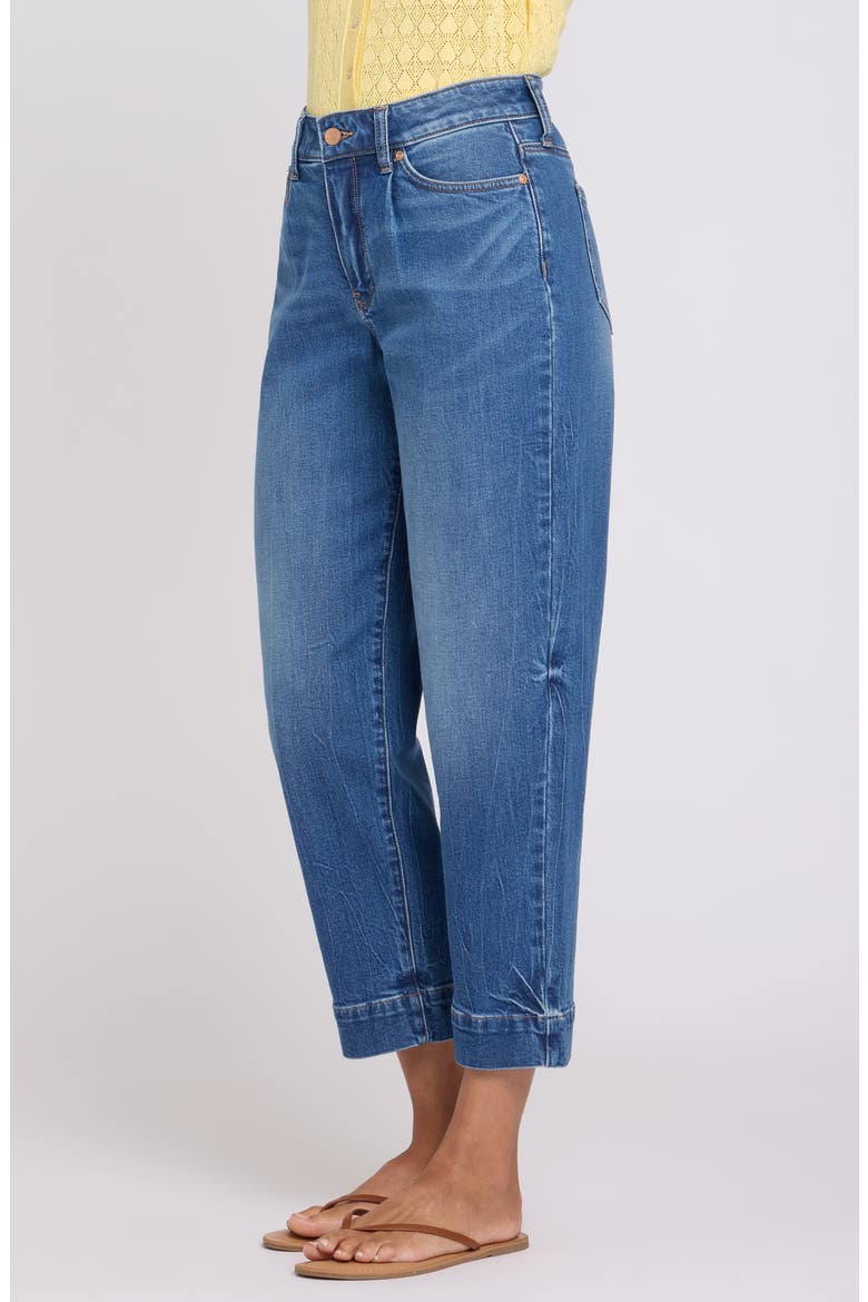 Pleated High Waist Ankle Balloon Jeans, Alternate, color, WILD RIVER