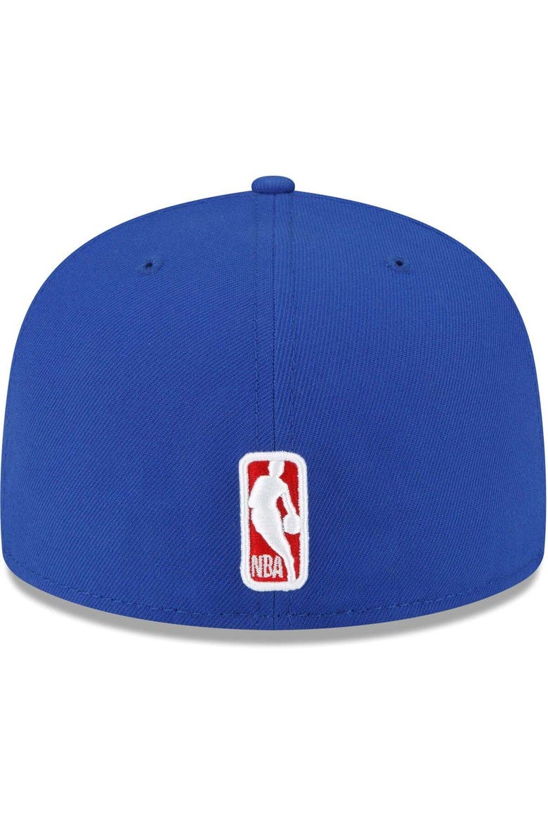 Men's New Era Royal Philadelphia 76ers 3x NBA Finals Champions Dual-Tone Logo 59FIFTY Fitted Hat, Alternate, color, Blue