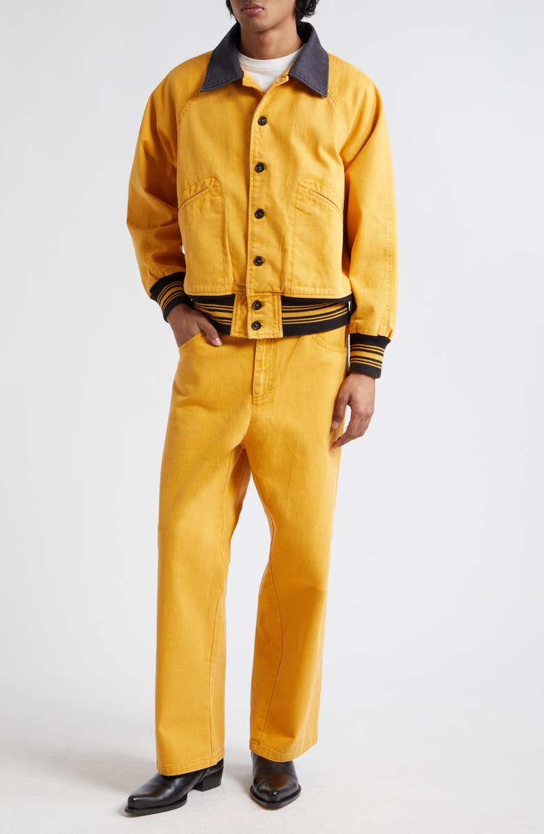 Bode Twill Knolly Brook Trousers, Alternate, color, Yellow