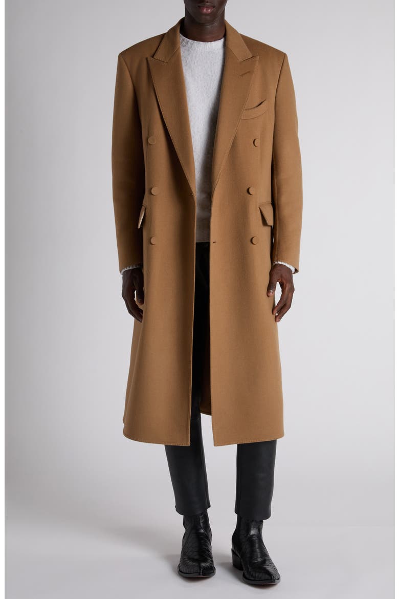 Double Splittable Wool & Cashmere Coat, Main, color, EBF CAMEL