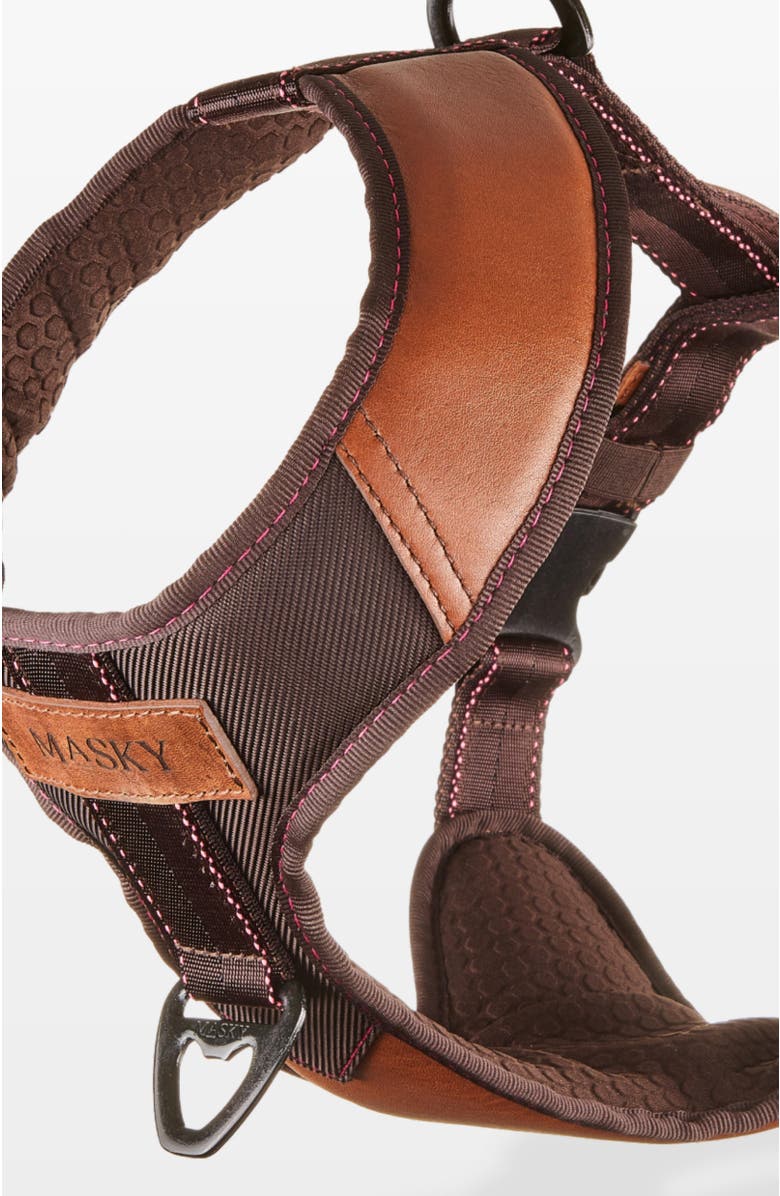 Masky Bold Control Leather Harness, Alternate, color, Black