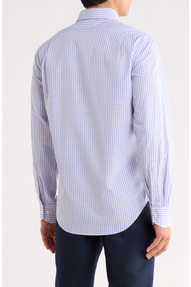 Trim Fit Box Check Dress Shirt, Alternate, color, LIGHT BLUE