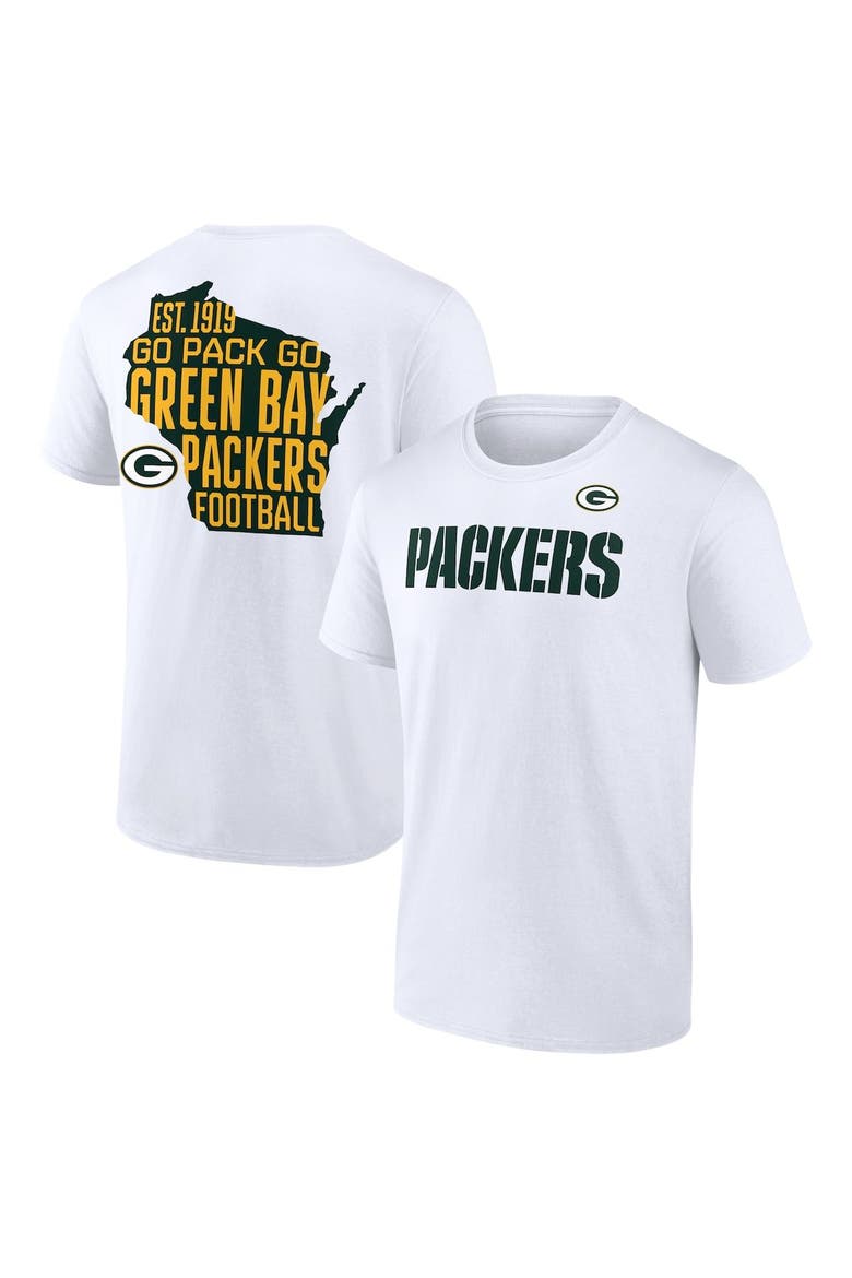 Men's Fanatics Branded White Green Bay Packers Big & Tall Hot Shot T-Shirt, Alternate, color, White