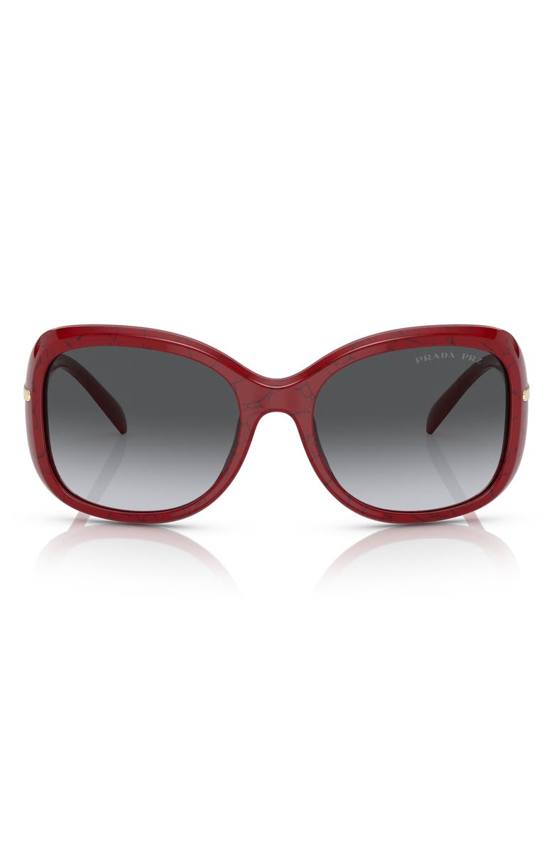 Prada 57mm Oversize Polarized Round Sunglasses, Main, color,