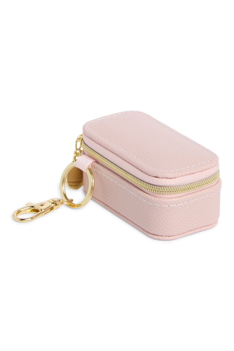 Mini Travel Jewelry Case Key Chain, Main, color, ROSE