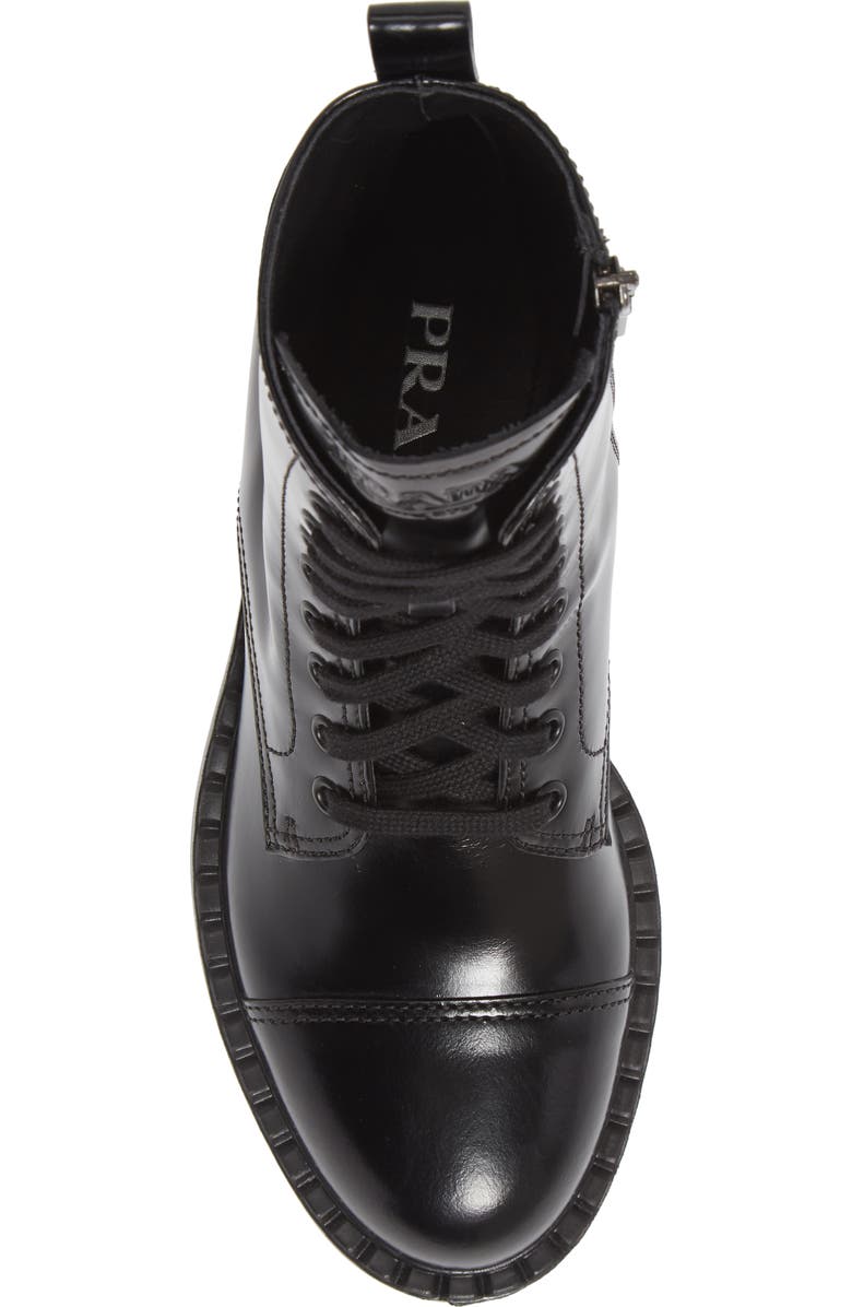 Prada Chocolate Combat Boot, Alternate, color,