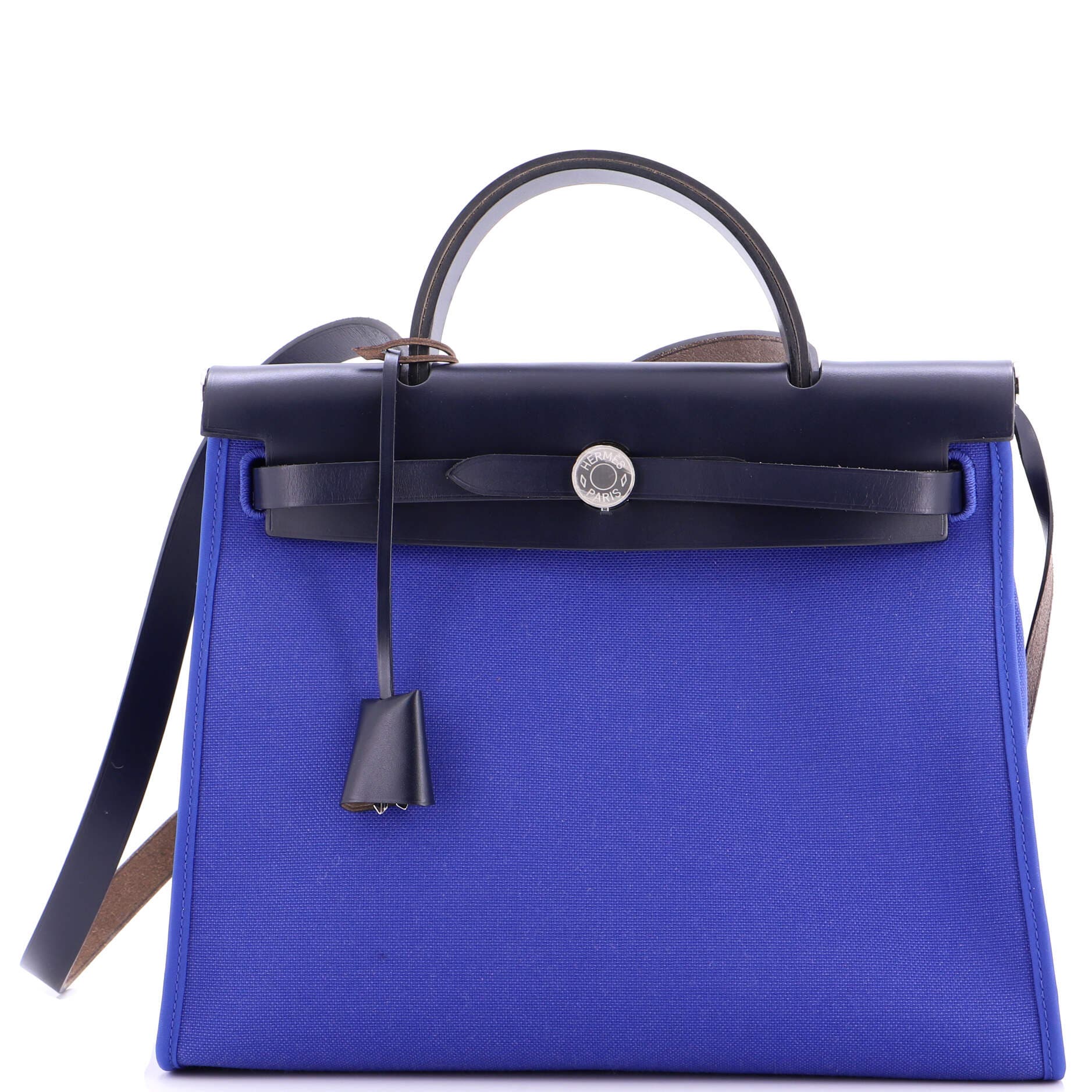 Pre-Owned Hermes Herbag Zip Leather and Toile 31, Main, color, 