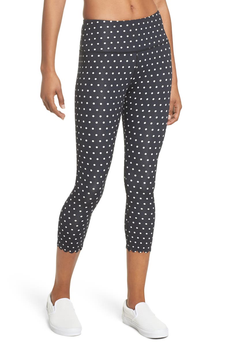 Kate Spade New York polka dot scallop leggings, Main, color,