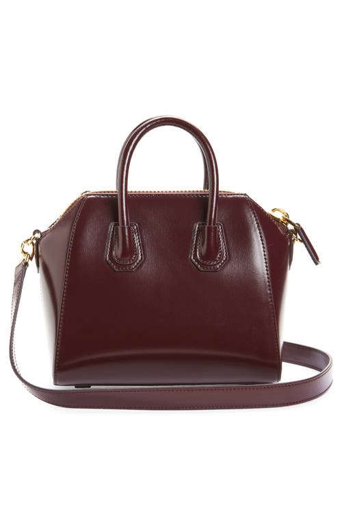 Givenchy Antigona Mini Top Handle Bag In Burgundy