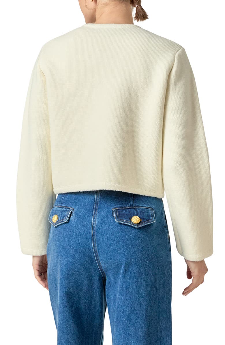 Endless Rose Cheri Beaded Cardigan, Alternate, color, Ivory