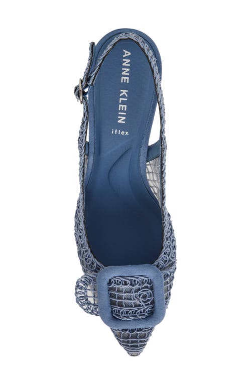 Anne Klein Belinda Lace Embroidered Slingback Pump In Blue