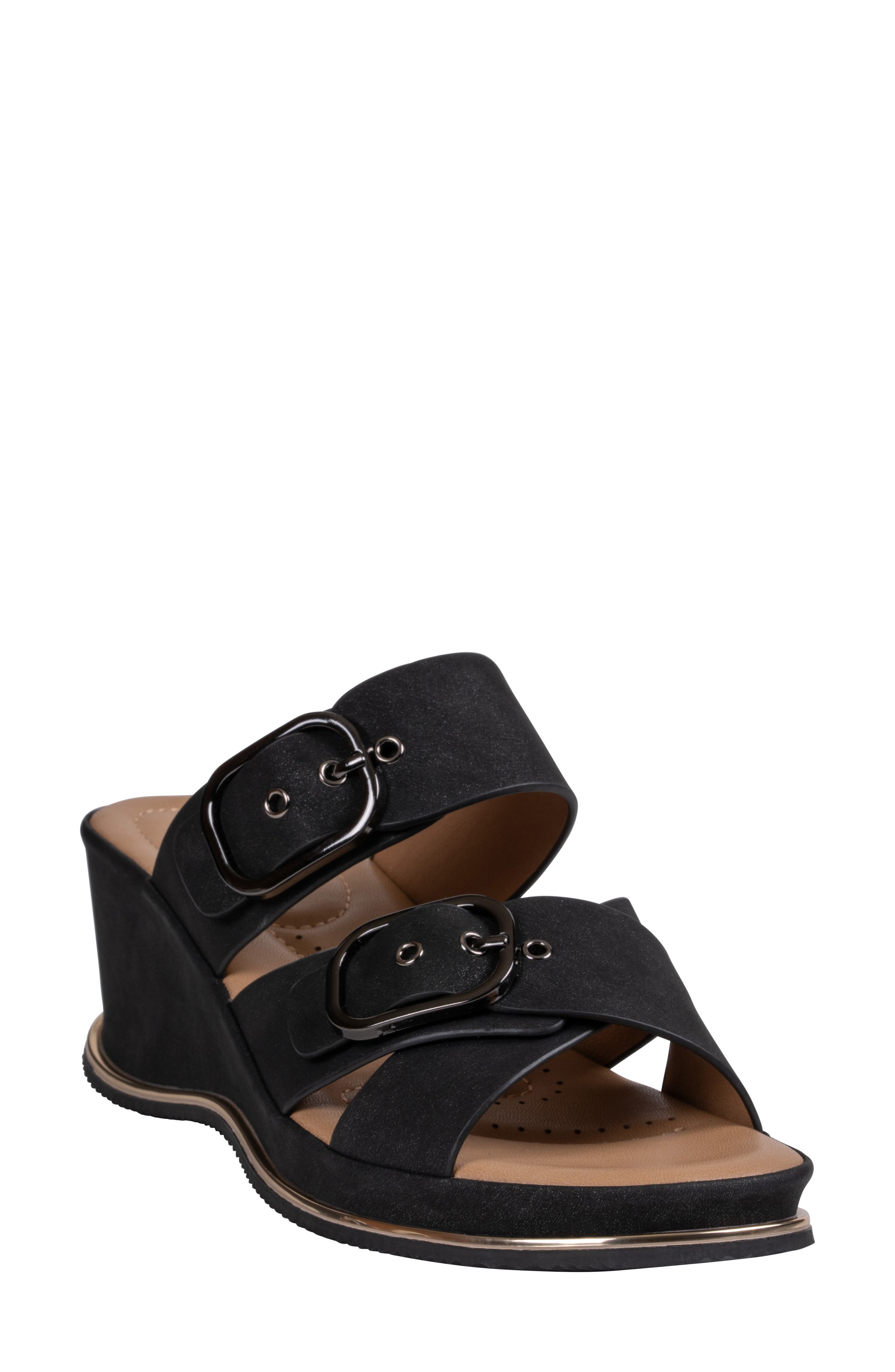 GOOD CHOICE NEW YORK Olana Platform Wedge Slide Sandal