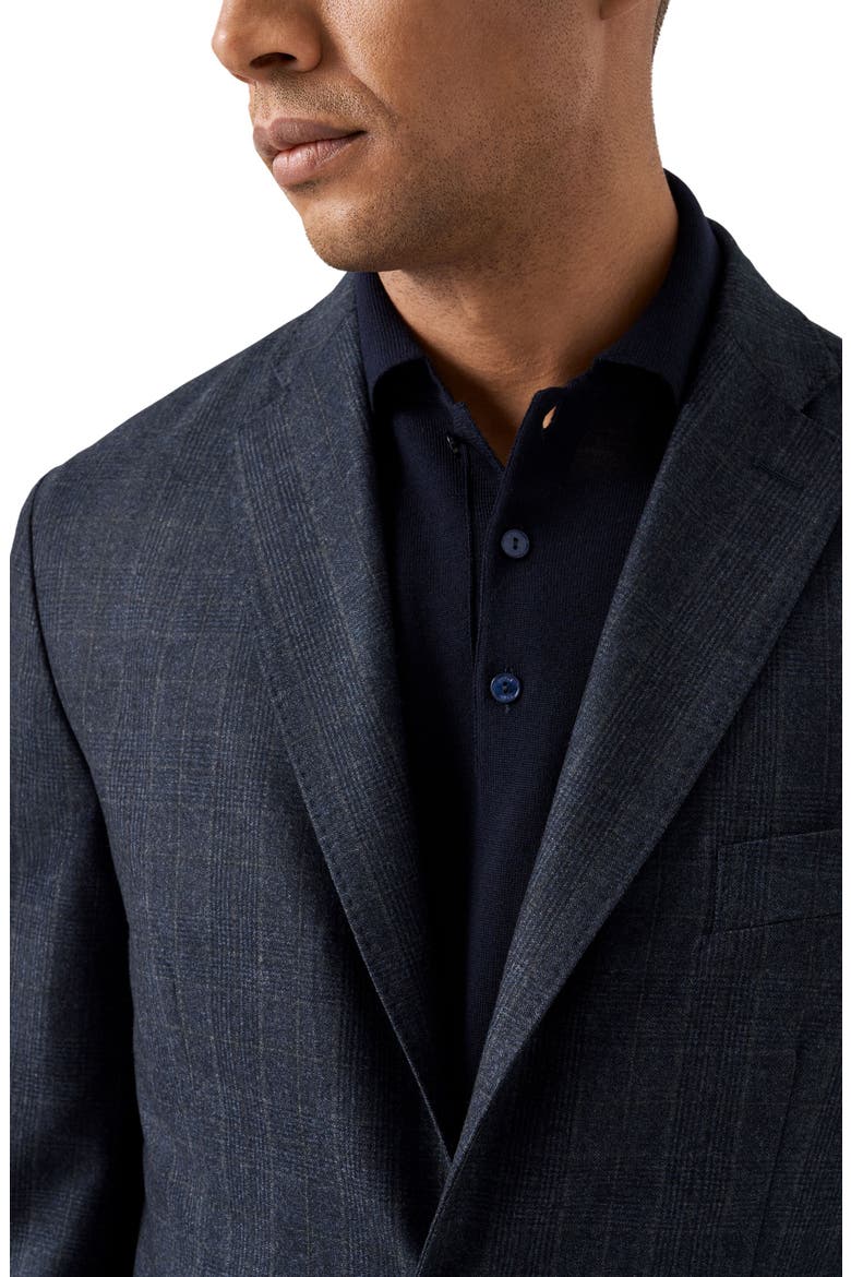 Check Wool Soft Sport Coat, Alternate, color, NAVY