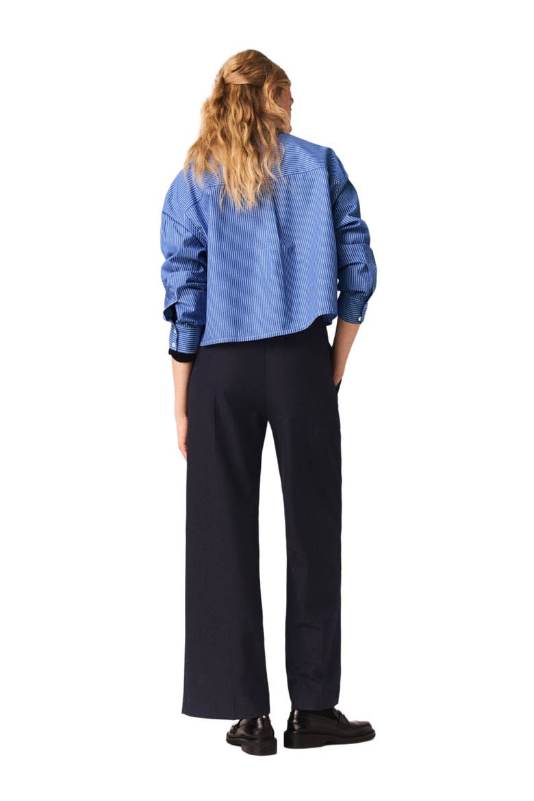 Wide-leg suit trousers, Alternate, color, Black